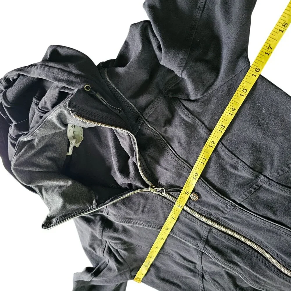 Athleta Women's Athletic Zip Hoodie Jacket Black Hooded size XS - Picture 13 of 13